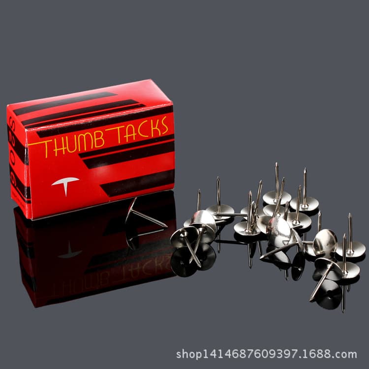 Silver Push Pins Long Thumb Tacks High Head Flat Nails Gold Round Head Nails for Office School Stationery Supplies