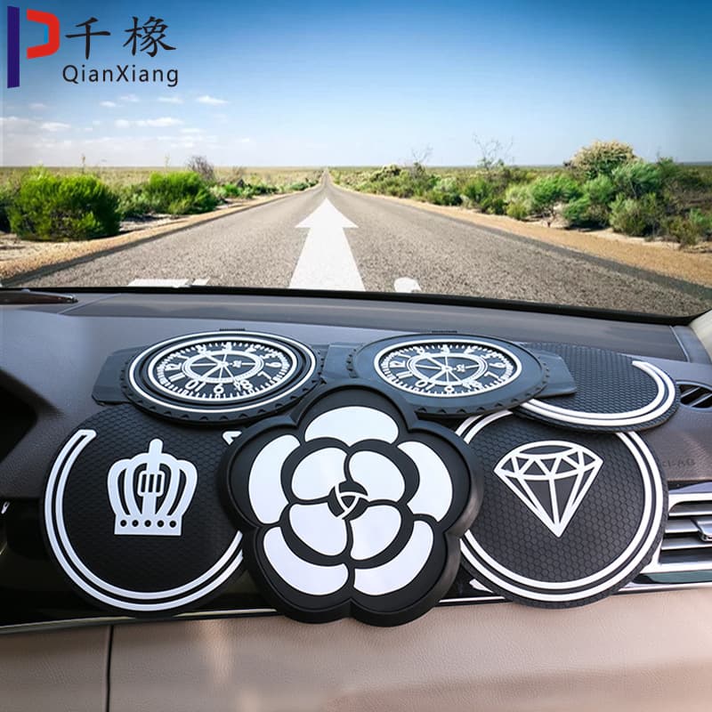Camellia Car Anti-Slip Mat Perfume Ornaments Car Decorative Stickers Diamond Mesh Diamond Stickers Feather Sun Protection and High Temperature Resistance