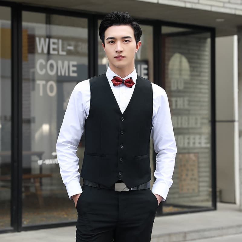 Groomsmen suit, vest, men's suit, vest, work clothes, hotel small feet, slim fit, large size, ready-made three-piece dress for men