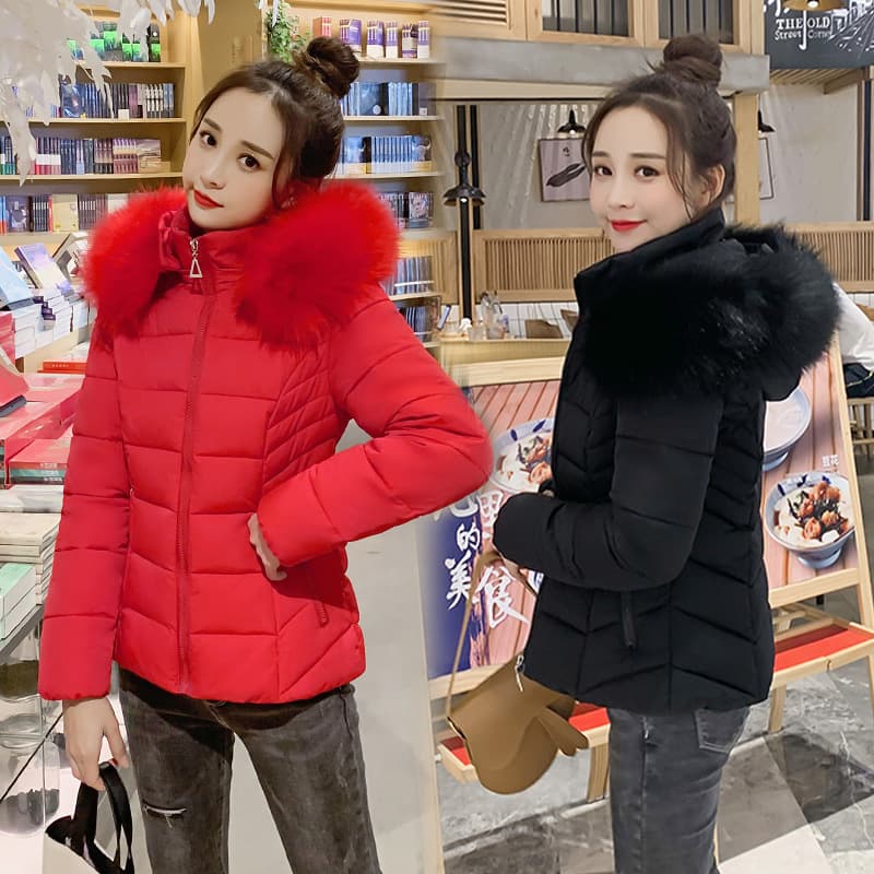Short cotton coat for women 2025 winter new Korean style slimming down cotton coat removable hooded cotton coat jacket