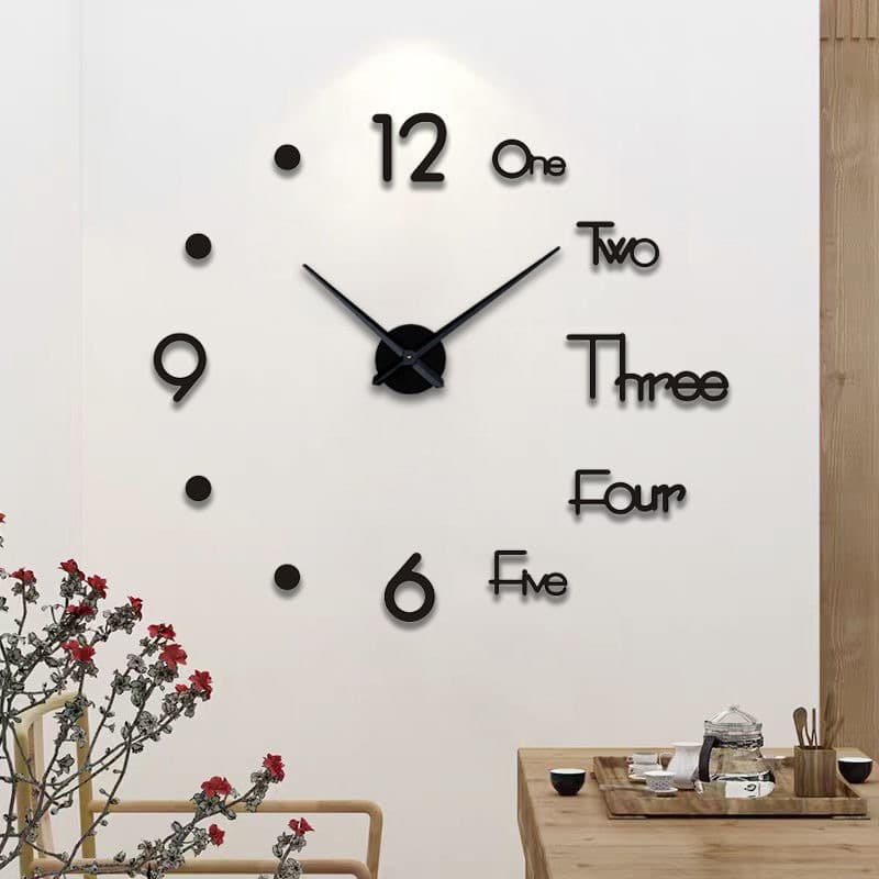 Creative DIY wall clock, stylish 3D clock for study room and living room