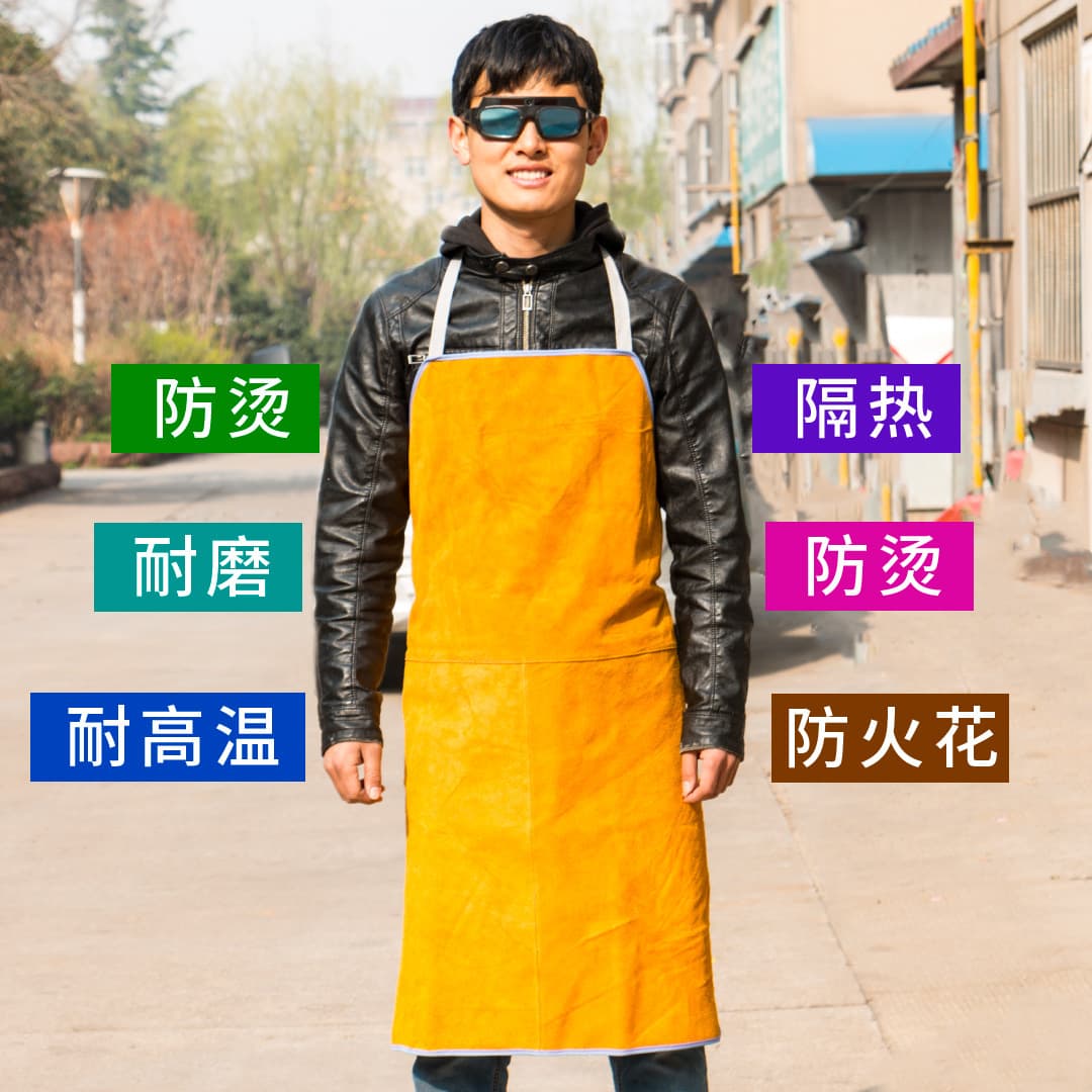 Leather Welding Work Apron, Fire-Resistant Spark, Wear-Resistant, Anti-Scald, Welding Flame-Retardant Protective Suit, Genuine Leather Heat Insulation Garment Wholesale