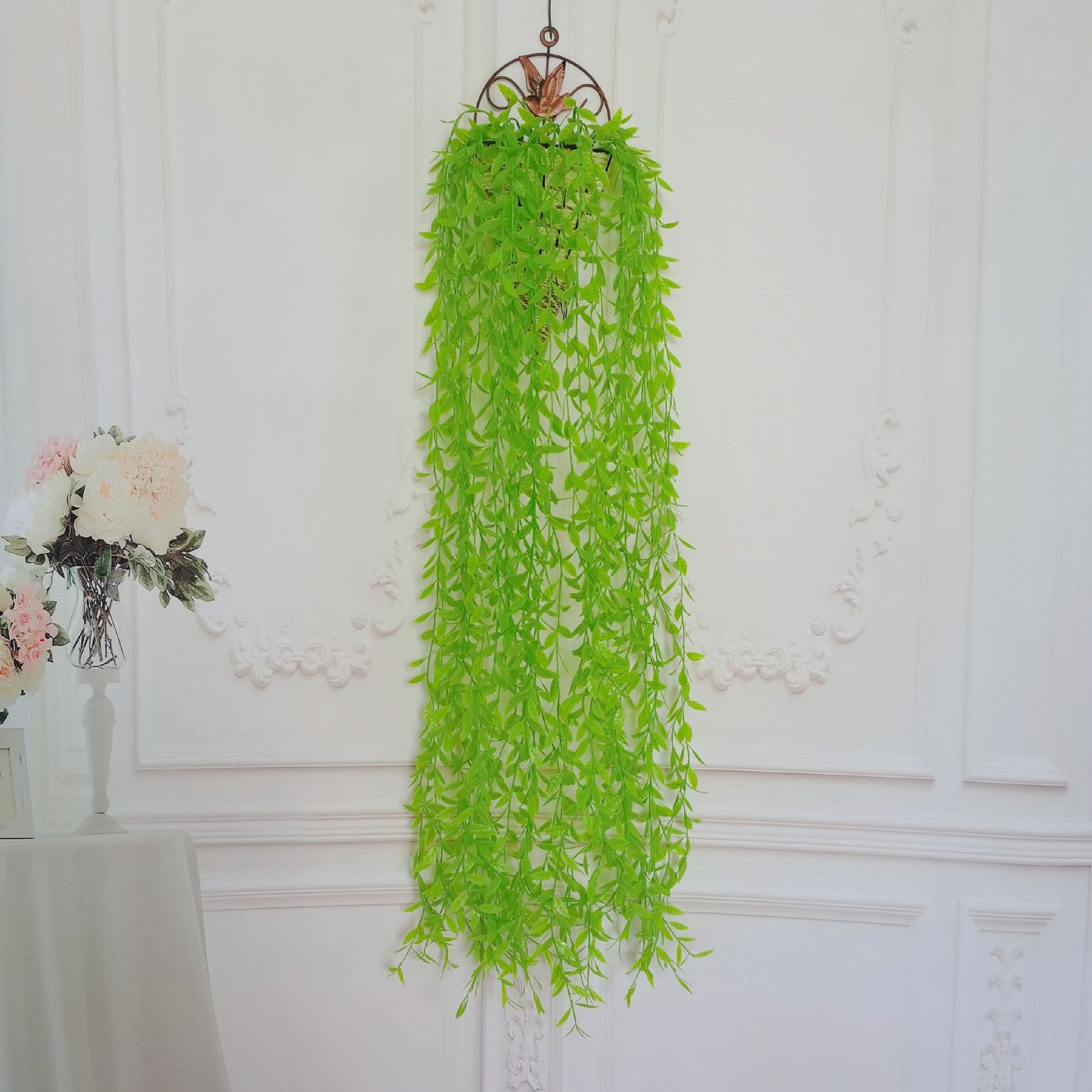 Weeping Willow Vine Simulation Plant Green Wall Decoration Artificial Water Grass Willow Leaf Greenery Decor