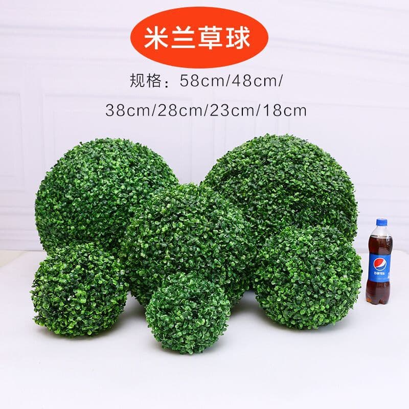Artificial Grass Plant Indoor Fake Greenery Ball for Wedding Shopping Mall Ceiling Decoration Eucalyptus Milan Ball Creative Decor