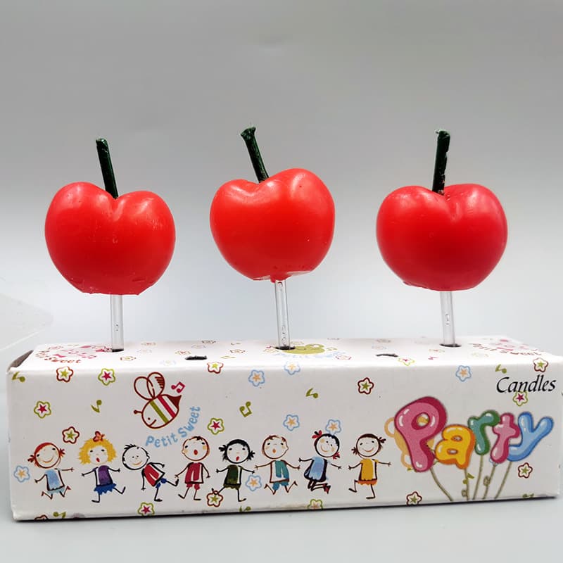 Creative Cherry-Shaped Birthday Cake Candles, Simulated Fruit Design Party Candles for Decoration