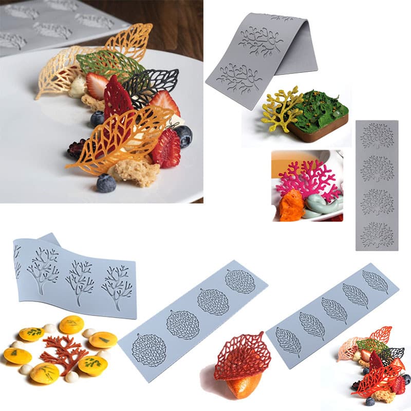 Cross-border FCM Multi-link Coral Branch and Leaf Fondant Lace Cake Silicone Mold Chocolate Baking Tool