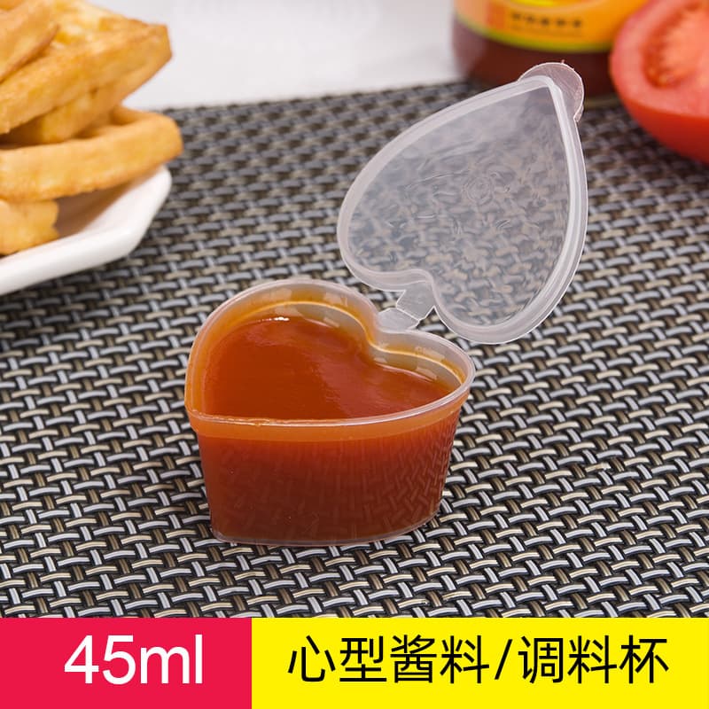 Express 45ml Heart-Shaped Sauce Jelly Pudding Cup Thickened Dumpling Seasoning Box Y2 Slime Cup 1000 with Lids
