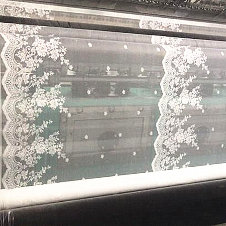 Korean-style white window screen with four rows of small floral patterns, warp-knitted lace for mosquito net curtain, curtain fabric, tablecloth, bed curtain, door curtain