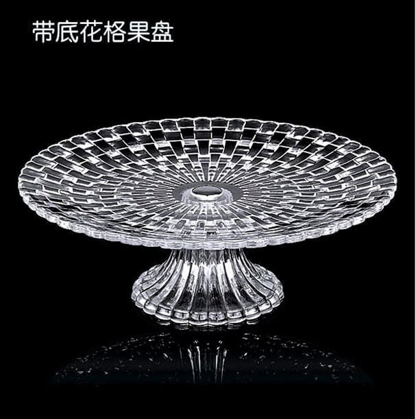 Source factory plastic tall transparent candy plate bar snack anti-fall plate acrylic fruit plate with base