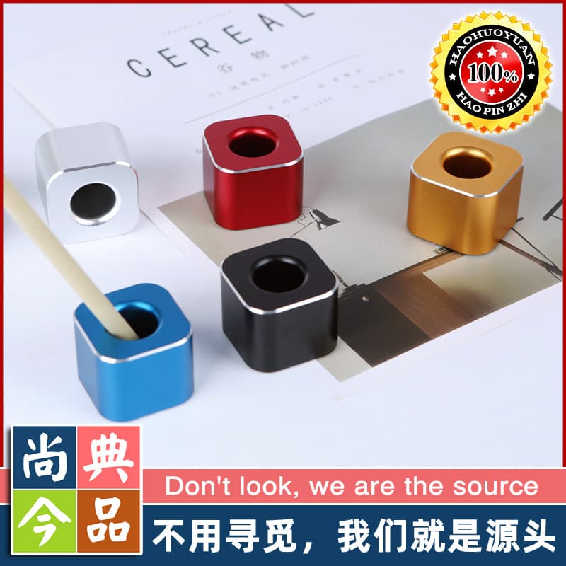 Aluminum Alloy Square Small Pen Holder Creative Student Business Fashion Simple Stationery Metal Desktop Storage