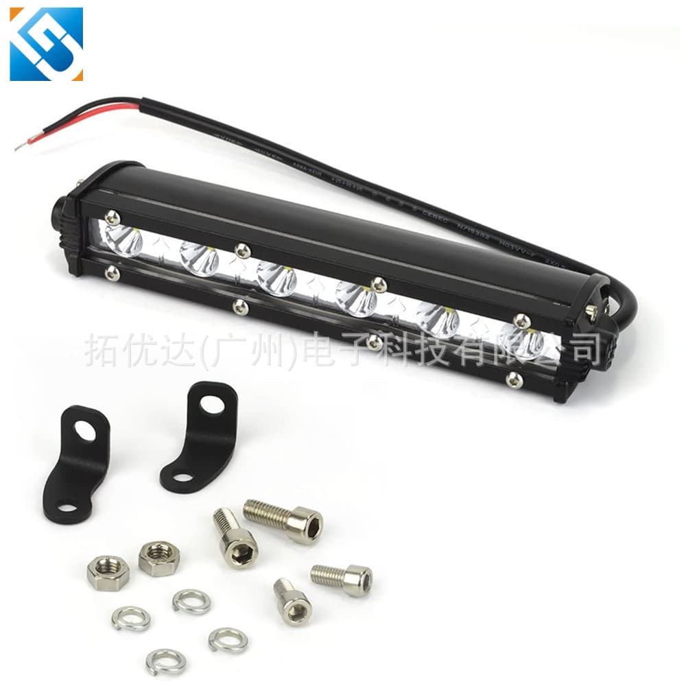 Car LED Light Bar 4-Inch 6LED 18W Small Single Row Work Light Grille Roof Spot Auxiliary Fog Light