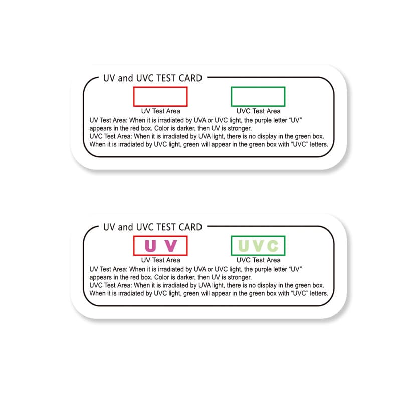 UVC Test Card UVC Ultraviolet Test Card for Sterilization Lamp Tube 254nm Toothbrush Sterilizer Test Card