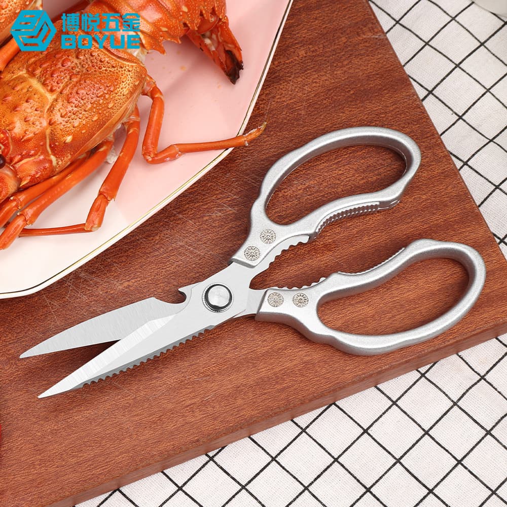 Aluminum Alloy Kitchen Scissors for Home, Fish and Poultry Bone Scissors, Beer Opener, Nutcracker with Large Handle