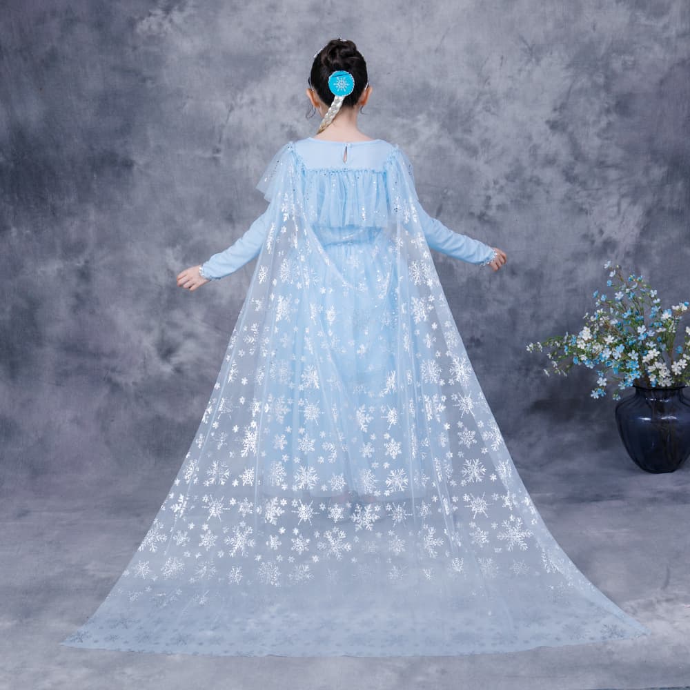 Frozen 2 Elsa Princess Dress Long Sleeve Pure Cotton Girls Dress Autumn Style Elsa Drop Shipping