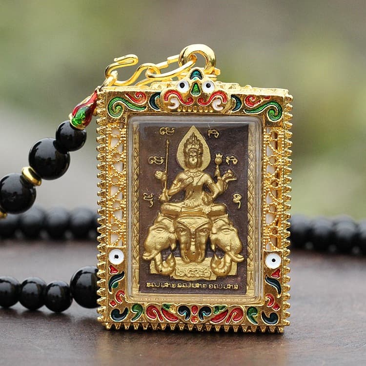 Thai amulet, riding elephant Erawan, Wat Noi, Luang Phor Suji
