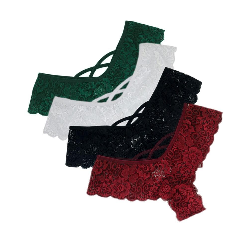 Sexy Lace Crotchless Panties Women's Big Size T-back Underwear Erotic Hot Export For Plus-size Women