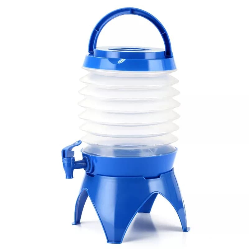 Large Capacity Foldable Compressed Juice Bucket, Cold Water Pitcher with Base Stand, Faucet-Equipped Beer and Beverage Dispenser