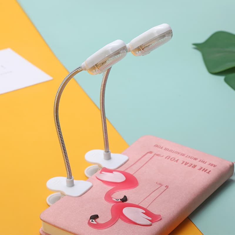Creative Mini LED Clip Lamp Metal Hose Book Clip Light Children's Reading Eye-Care Desk Lamp Small Book Light