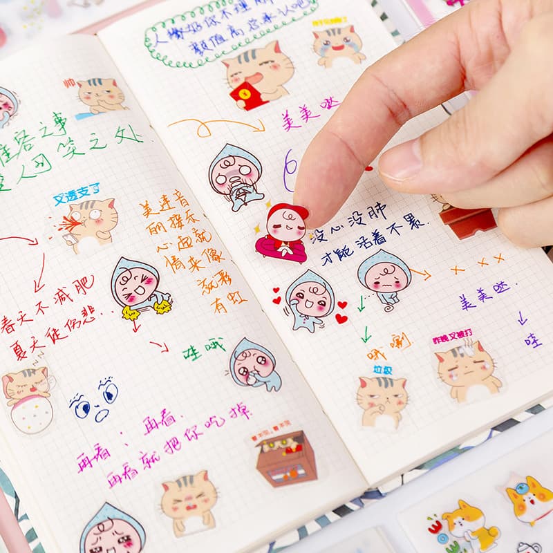 Korean Creative Cartoon Stickers for Student Journals, DIY Album Decoration Stickers, Diary Making Supplies Stickers