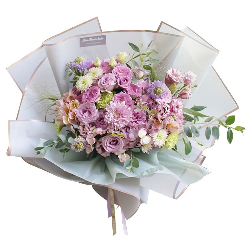 Cross-border Wholesale Special Offer Border Matte Paper Flower Art Fresh Flower Wrapping Paper Gold Edge Jelly Film Bouquet Packaging Paper