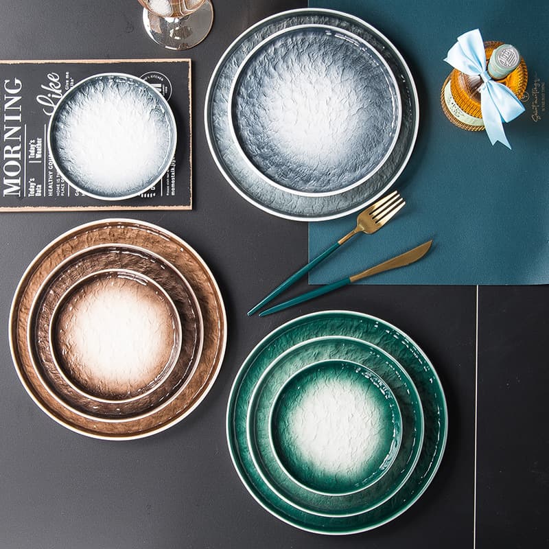 Creative Japanese ceramic plate restaurant Western plate steak plate breakfast plate home dish plate pasta plate personalized tableware