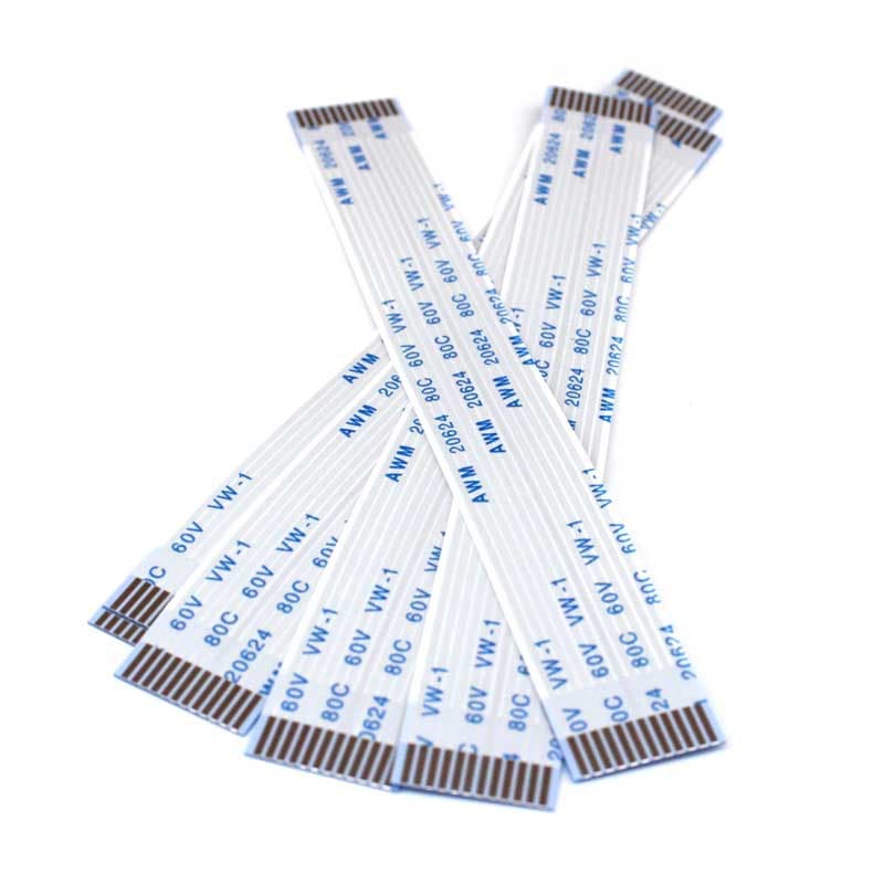 FFC Cable FPC Flexible Flat Ribbon Cable 1.0mm 12p Same/Reverse Direction 20624 White Connector