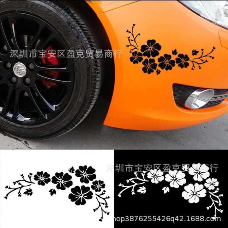 Y-249 scratch car stickers, flower personalized car stickers, car stickers, scratch blocking stickers, bumper stickers