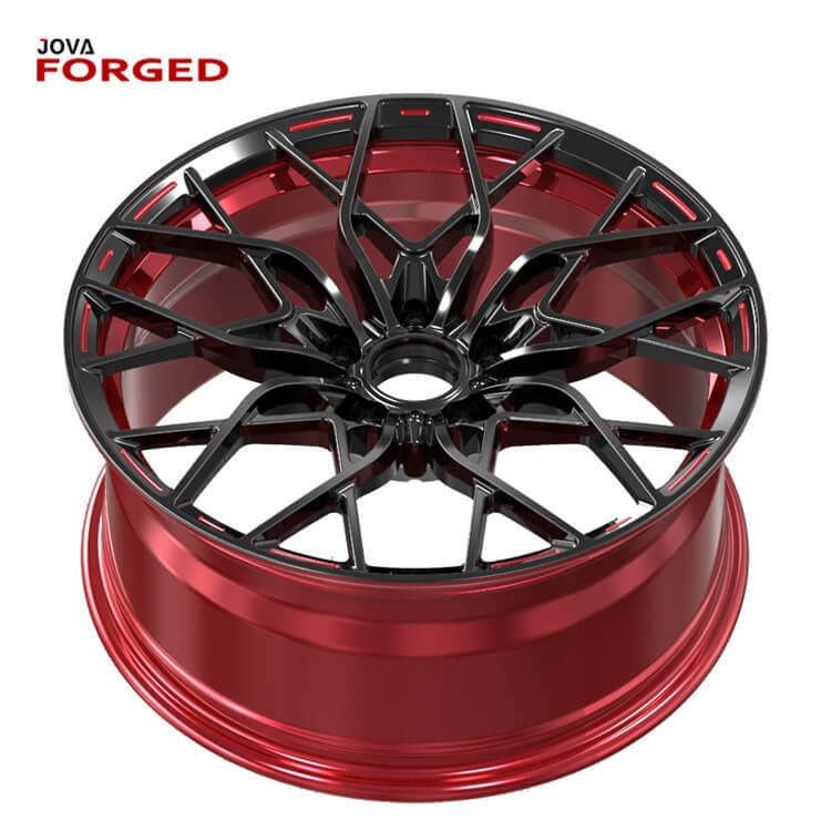 Automotive aftermarket aluminum alloy car wheels, 5*112 20-inch, suitable for Golf and Mercedes-Benz, wheel modification, red brushed finish.