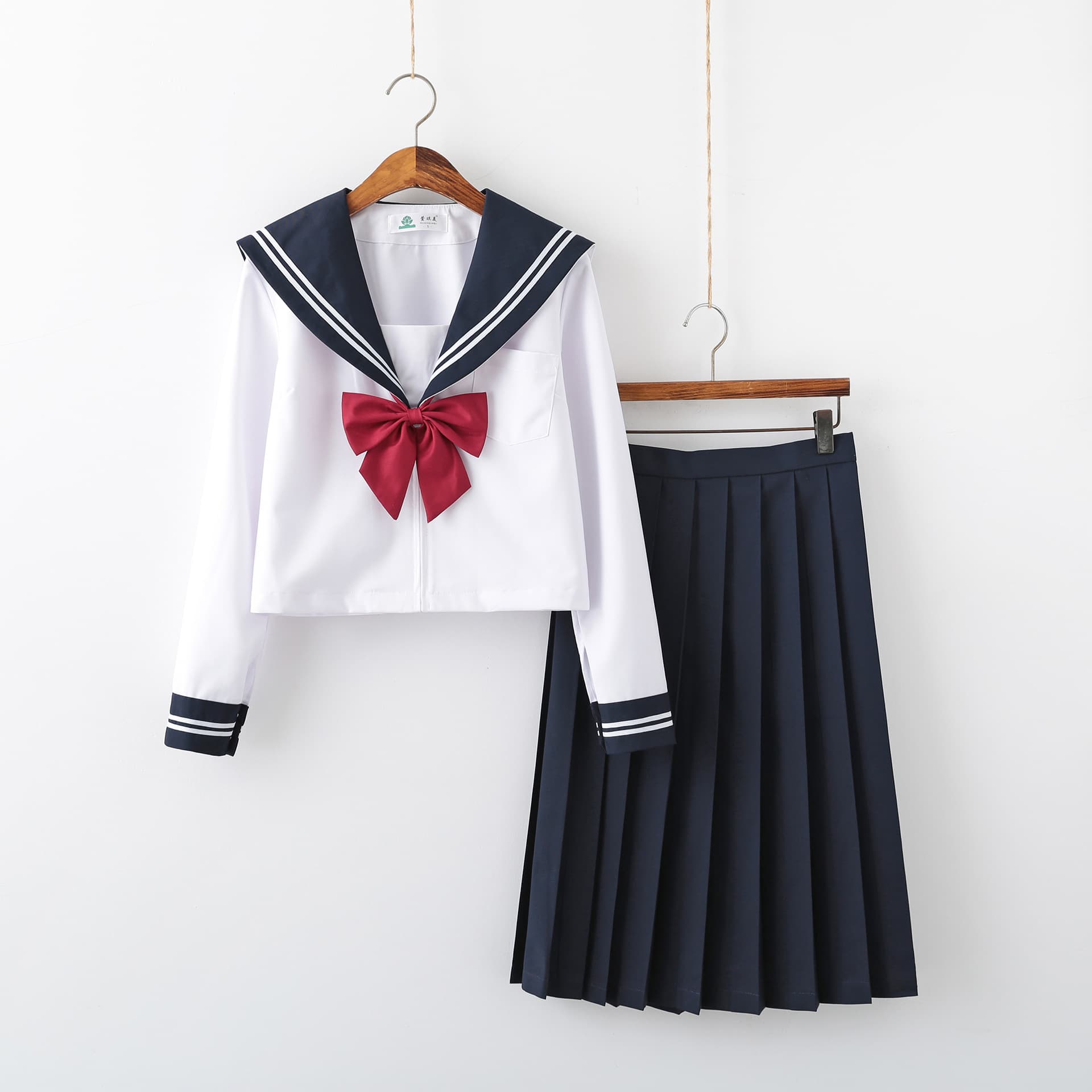 Authentic Japanese School JK Sailor Uniform Set - White Three-Piece, Campus Style, Japanese Casual, Class Uniform, Graduation Performance Costume