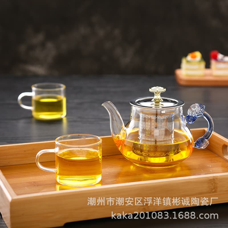 Teapot Set Tea Water Separation 304 Stainless Steel Filter Household Tea Set High Temperature and Heat Resistant Thickened Boiling Teapot