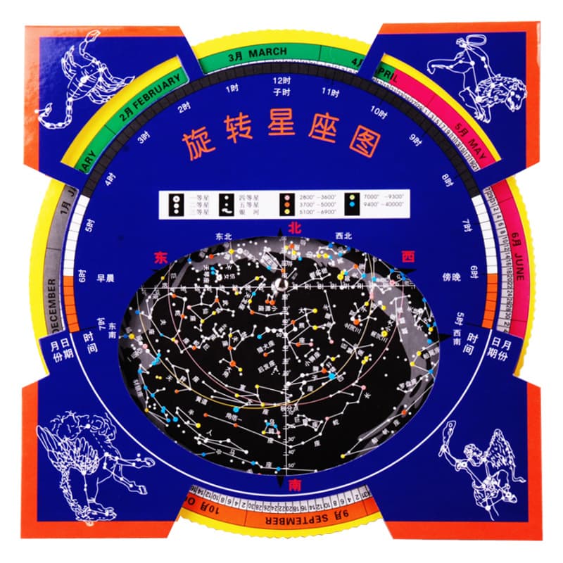 Four Seasons Star Chart Rotating Constellation Telescope Astronomical Learning Observation Astrolabe Chart Activity Star Chart Year-round Stargazing