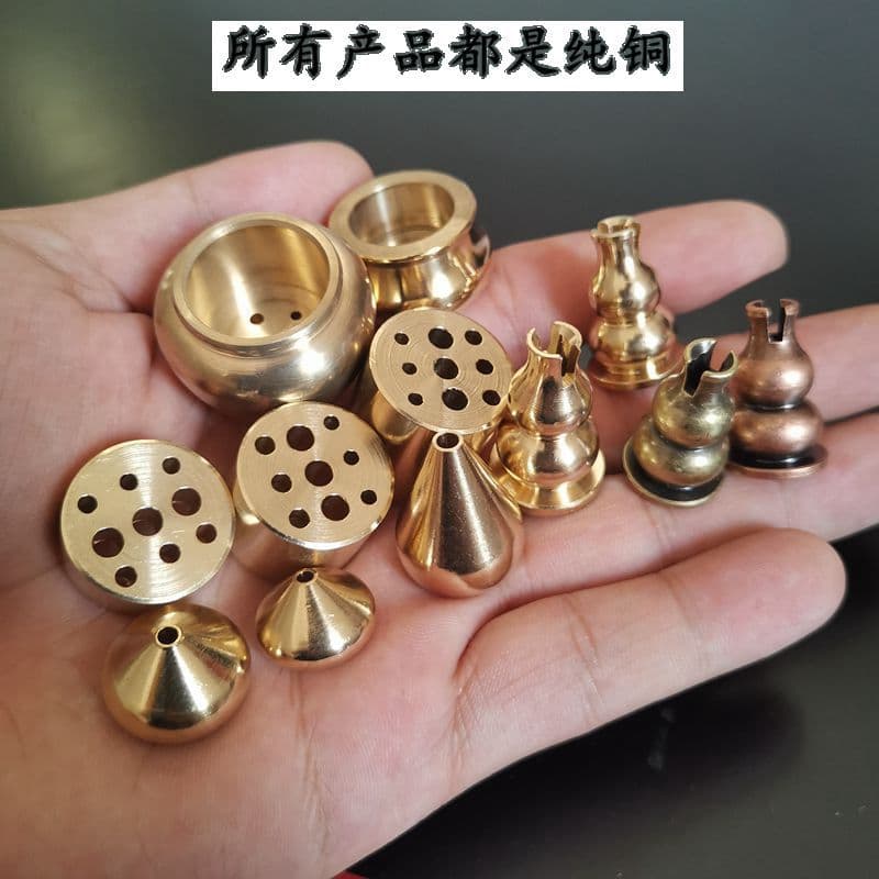 Yellow Brass Gourd Shaped Incense Holder Nine Hole Incense Burner Creative Line Stick Holder Copper Bead Stick