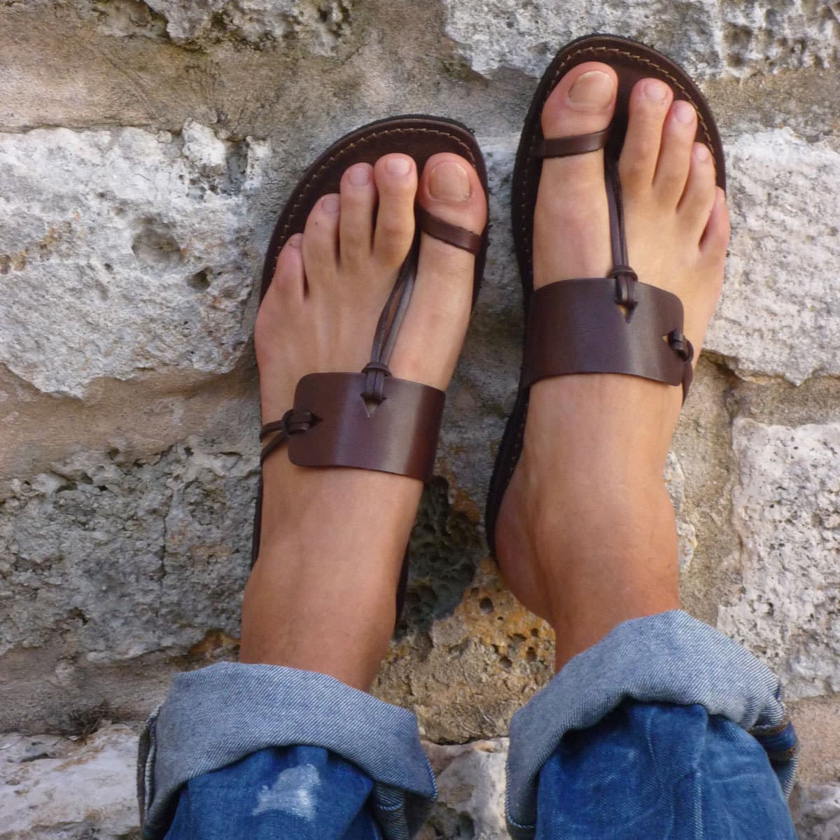 2019 Wish AliExpress Cross-Border E-Commerce Export Flat Large Size Toe Loop Women's Flat Sandals 43