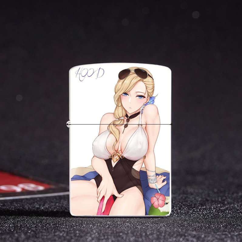 Kerosene Lighter Cartoon Character Female Hero Lighter Unobstructed Anime Game SEX Windproof Lighter