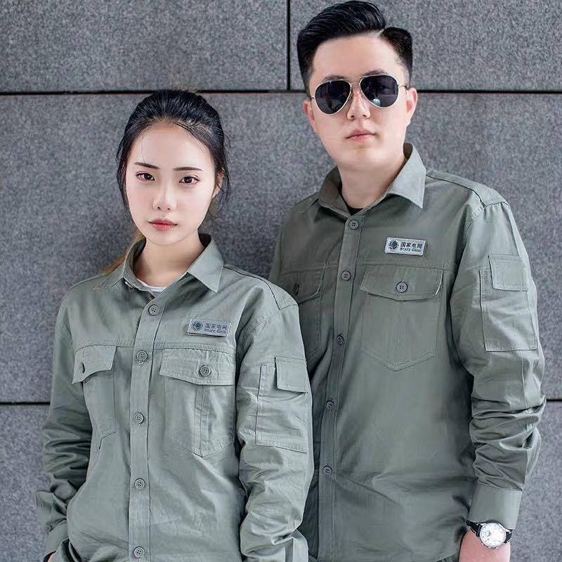 State Grid Green Summer Pure Cotton Workwear Electrician Uniform Factory Workshop Long Sleeve Short Sleeve Labor Protection Suit Set