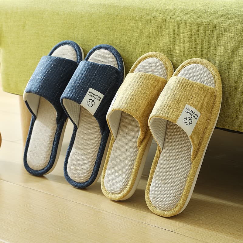 New Linen Slippers for Women, Internet Celebrity Home Use, Flax Four Seasons Thickened Sole, Outdoor Japanese Style, Spring and Autumn Floor Mats