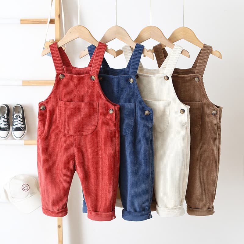 Cross-border 2026 Spring/Autumn Kids' Korean Style Overalls for 0-3 Years, Corduroy Baby Overalls, Versatile Children's Pants