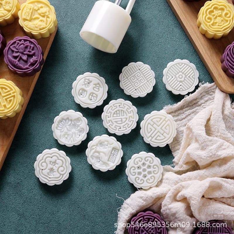 Mooncake Mold for Home Use, Non-Stick Mung Bean Cake Model Stamping Tool for Snow Skin Pastry and Baking