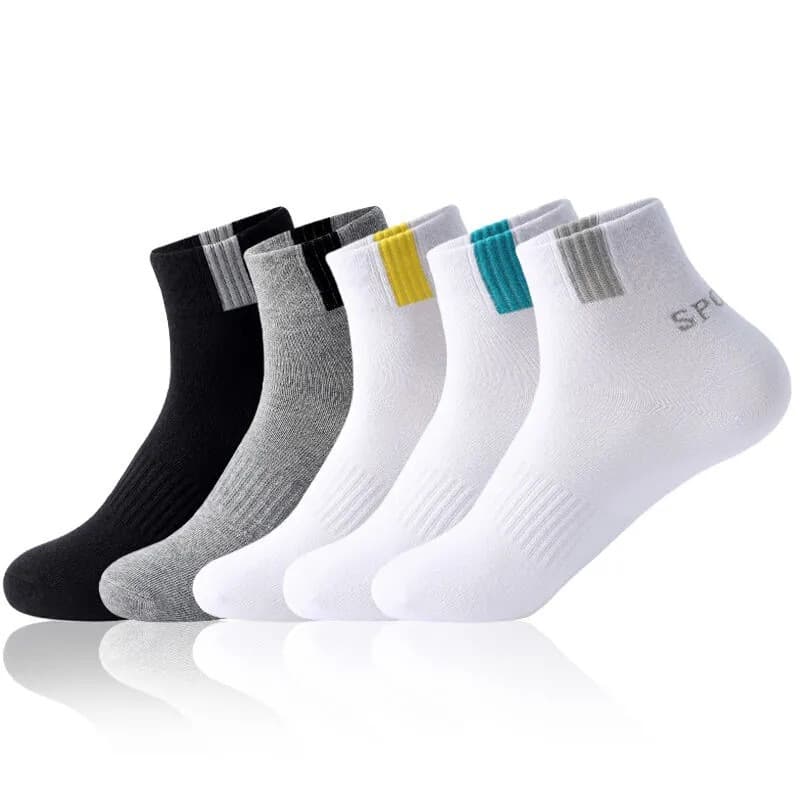Autumn and Winter Men's Mid-Calf Sports Socks Breathable Moisture-Wicking Polyester Cotton Long Socks Trendy Socks Factory Wholesale