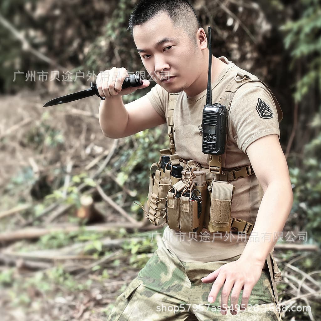 Outdoor Tactical Camo Vest for Mountain Sports, Real CS Combat Casual Top, Multi-functional Sports Camo Vest