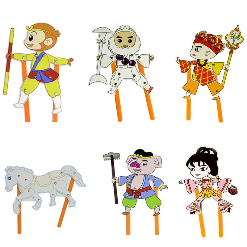 Cartoon Shadow Puppet Chinese Traditional Handicraft DIY Kindergarten Handmade Material Kit