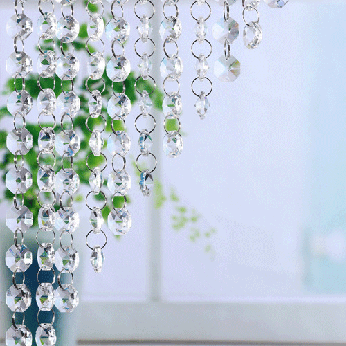 Crystal octagonal beaded ball curtain, crystal bead pendant, hotel wedding princess crystal hall stage backdrop curtain