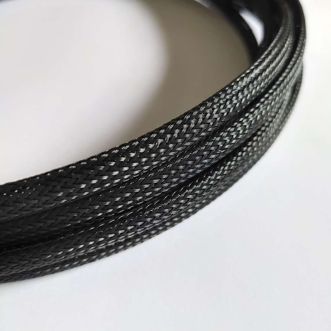 PET Dense Mesh Sleeve Width 4-20MM Nylon Flexible Sleeve Automotive Wire Harness Braided Corrosion-Resistant Flame Retardant High Flame Retardant