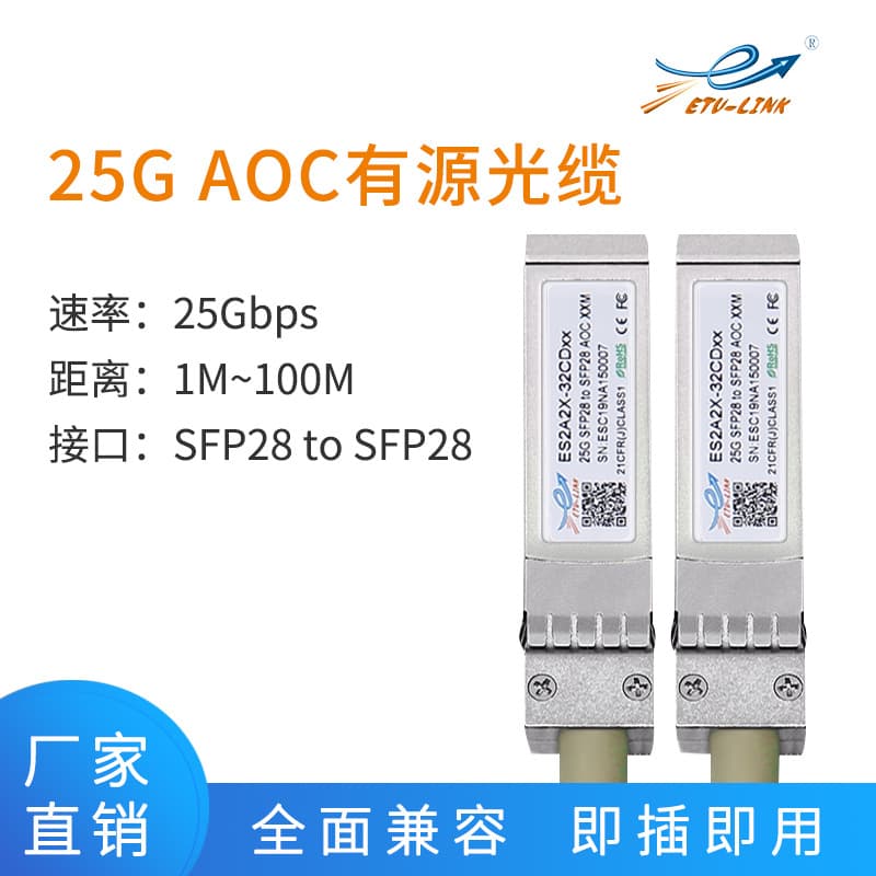 25G SFP28 AOC SFP+ active optical cable, multimode 850nm, including 25G optical module
