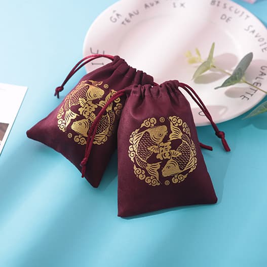 Velvet Jewelry Storage Bag Drawstring Plush Fabric Bag for Rings Mobile Phones Cosmetics Keys Children's Toys Gift Packaging