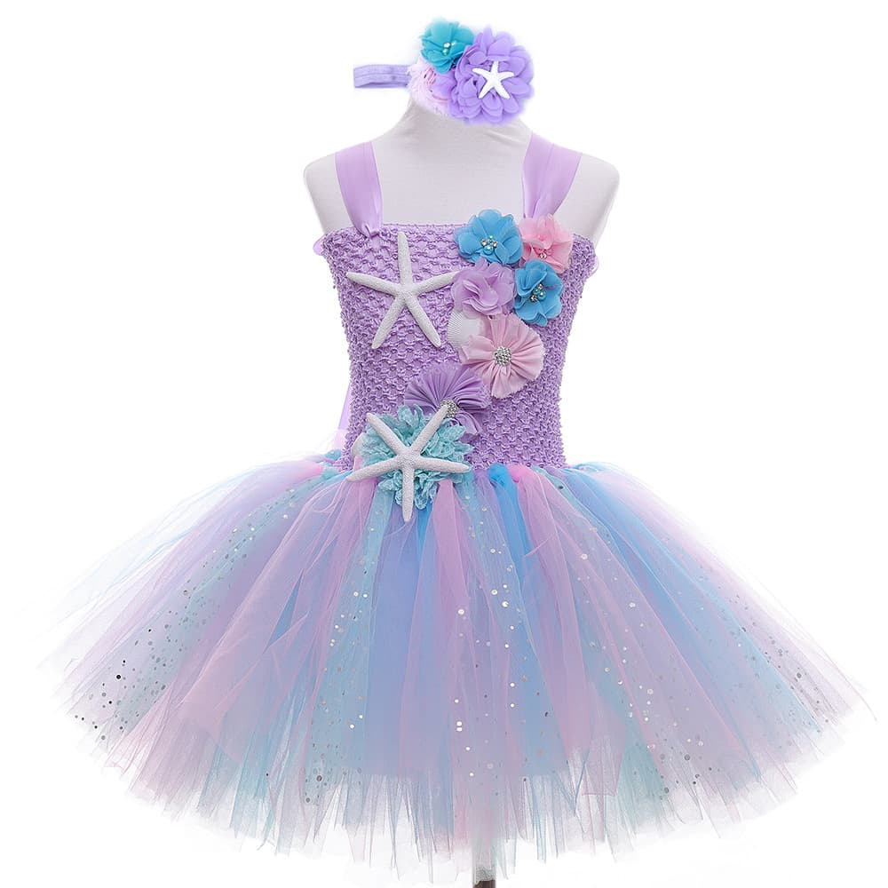 Mermaid Cosplay Children's Princess Dress, Little Girl Festival Performance Gown, Mermaid Tutu Dress