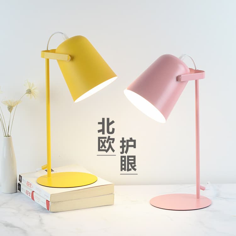 Nordic creative small LED desk lamp, eye-care desk light for girls' dormitories, modern bedside plug-in, Instagram style