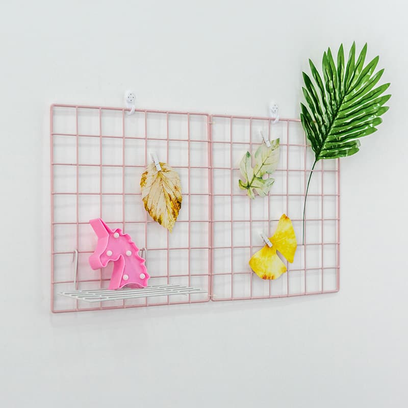 Creative Iron Wire Wall Grid Photo Display, Ins Style Nordic Decorative Wall Hanging for Kids Room Living Room