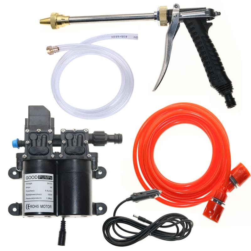 Low Voltage Car Washer 12V High Pressure Portable Car Washer Home Car Wash Gun Air Conditioner Cleaning Machine Brush Pump