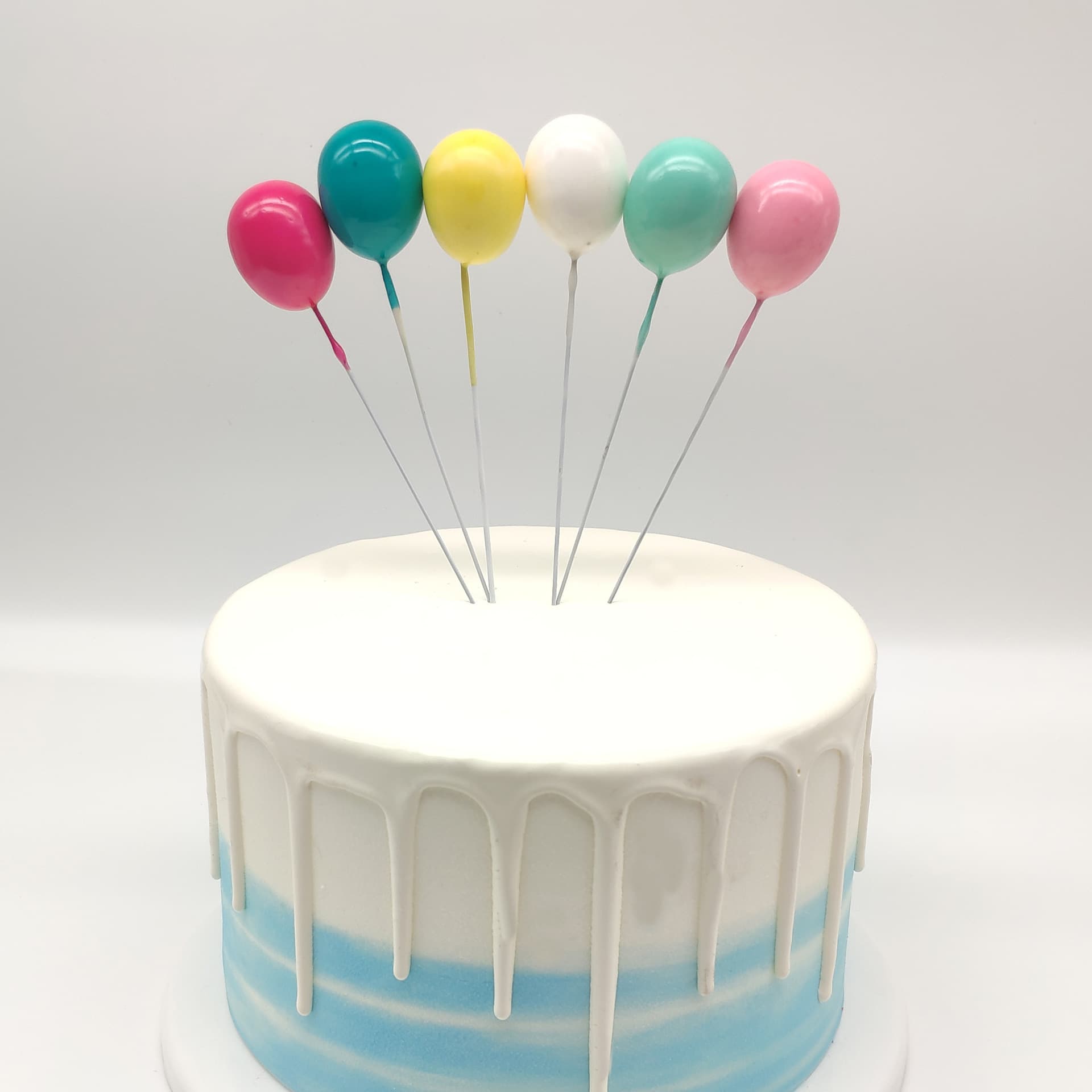 Colorful 3D Mini Balloons Birthday Cake Topper for Baking, Decorative Confession Balloons, Kids Party Cake Insert